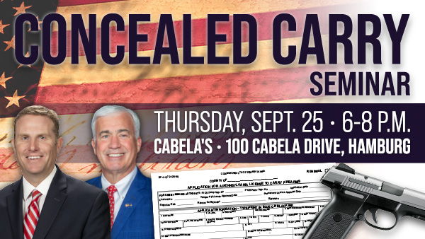 Gebhard, Barton to Host Hamburg Concealed Carry Seminar on Sept. 25