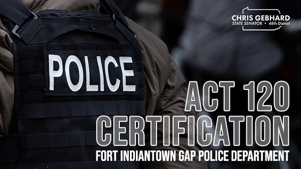 Gebhard Bill Benefiting Fort Indiantown Gap Police Almost Law