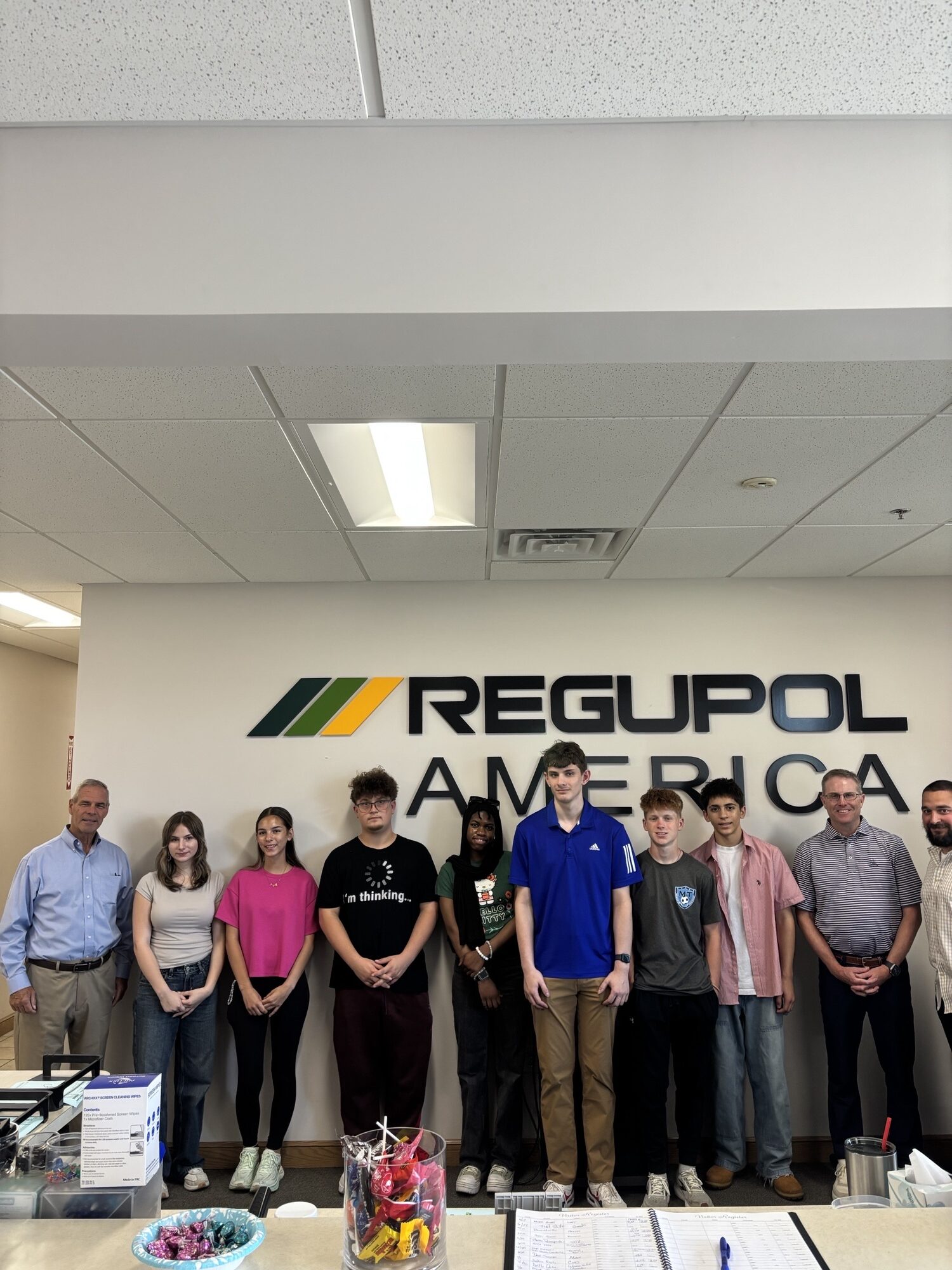 Photo of Sen. Gebhard with High School Seniors at REGUPOL